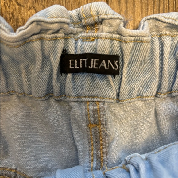 Elite Jeans Size M Distressed High Waist Stretch Paper Bag Style - Picture 3 of 7